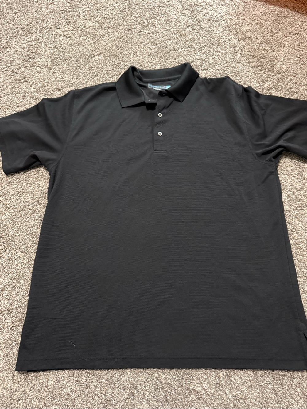 Roundtree & Yorke Black Men's Polo with Button Placket